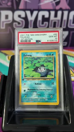 2001 Pokemon ND 1st Edition Poliwag PSA 10 English #62/75 RARE POP 90 - Image 1