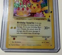 Pokemon Celebrations Classic Collection Birthday Pikachu 24/53 Stamped Holo NM - Image 3