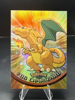 Pokemon 1999 Topps #06 Charizard Holo Foil TV Animation Series 1 Black Logo - Image 1
