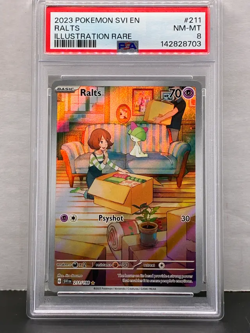 2023 Pokemon SVI EN Scarlet & Violet Ralts Illustration Rare #211 PSA 8 NM-MT - Image 1