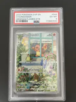 2023 Pokemon Svp En Charmander Obsidian Flames Etb #044 PSA 6 - Image 1
