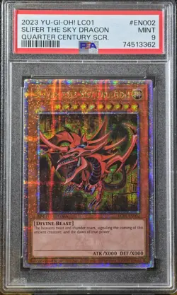 2023 YU-GI-OH! LC01 25TH EN002 SLIFER THE SKY DRAGON QUARTER CENTURY SCR PSA 9 - Image 1