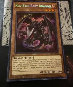 Red-Eyes Baby Dragon Secret Rare Legendary Duelists Yugioh LDS1-EN010 NM Limited - Image 1