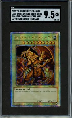 2023 Yu-Gi-Oh Winged Dragon of Ra Quarter Century Rare SGC 9.5 - Image 1