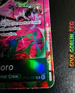 One Piece TCG TREASURE RARE Roronoa Zoro OP13-037 - Image 2