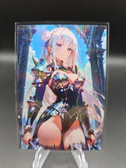 Emilia Re Zero Anime Waifu Card Doujin ACG Goddess Holo - Image 1