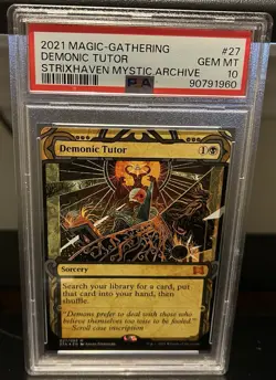 2021 MTG Strixhaven Demonic Tutor #27 PSA 10 - Image 1