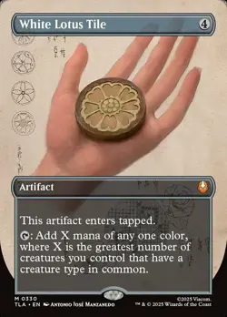 1x White Lotus Tile ~~ Borderless - Foil NM-Mint, English Avatar: The Last Airbe - Image 1