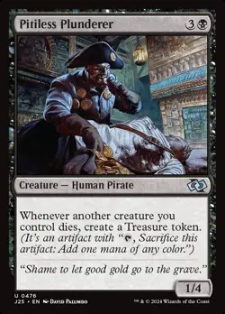 MTG 1x Pitiless Plunderer, NM Foundations Jumpstart Creature Dies Treasure Token - Image 1