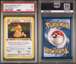 Pokemon Fossil Dragonite Holo 1st Edition 4/62 PSA 7 - Image 4