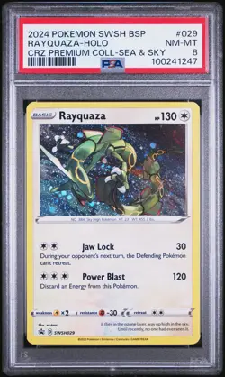2024 POKEMON SWSH BLACK STAR PROMO #029 RAYQUAZA-HOLO PSA 8 - Image 1