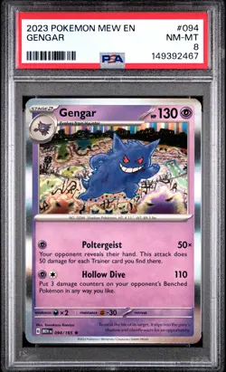2023 POKEMON MEW EN-151 #094 GENGAR PSA 8 - Image 1