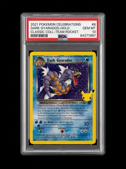 Pokemon Dark Gyarados 8/82 Celebrations Classic Holo PSA 10 English - Image 1