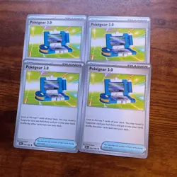 [4x Playset] Pokegear 3.0 084/086 x4 NM - Black Bolt- Pokemon - Image 1
