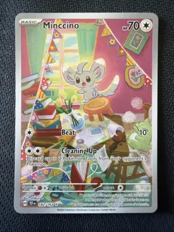 Minccino Holo Pokemon TCG Temporal Forces 182/162 IR Illustration Rare - Image 1