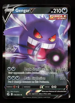Gengar V 156/264 V Rare Fusion Strike Pokemon Card - Image 1