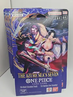 Lot Of 10 Pack One Piece OP14-EB04 The Azure Sea’s Seven Sleeved Booster / New - Image 2