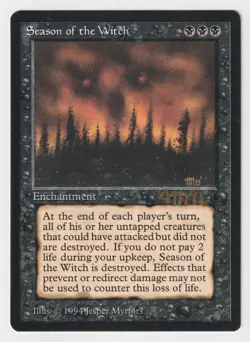 Gold Signed Season of the Witch NM The Dark Artist Jesper Myrfors MTG Dated 96! - Image 1
