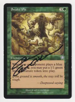 Signed Snake Pit Proof MP Mercadian Masques Artist Carl Critchlow MTG Magic AP! - Image 1