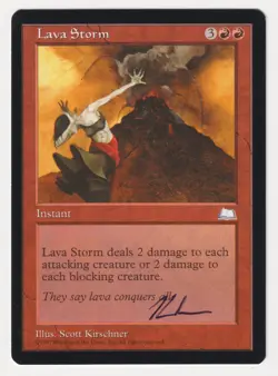 Signed Lava Storm Proof LP Weatherlight Artist Scott Kirschner 1997 MTG Magic AP - Image 1
