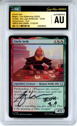 CGC Authentic Signed Greg Baldwin Uncle Iroh Avatar: The Last Airbender Foil - Image 1
