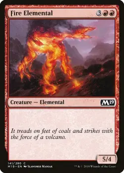 Fire Elemental 141 M19 MTG Red Elemental Creature 2018 Maniak Common - Image 1