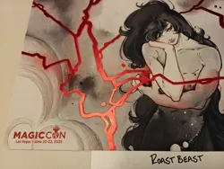Ultra Pro Las Vegas MagicCon 2025 FOIL Lightning Bolt Playmat x Peach Momoko NEW - Image 2