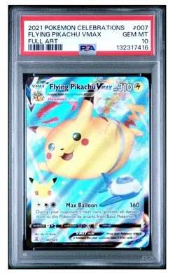 2021 POKEMON CELEBRATIONS #007 FULL ART/FLYING PIKACHU VMAX PSA 10 - Image 1
