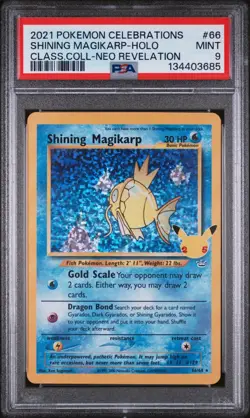 2021 POKEMON #66 SHINING MAGIKARP CELEBRATIONS PSA 9 Mint 25. Jubilaum - Image 1