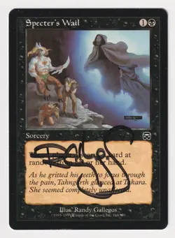 Signed Specter's Wail Proof MP Mercadian Masques Artist Randy Gallegos MTG AP! - Image 1