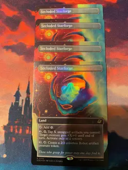 MTG Edge of Eternities Secluded Starforge Borderless Foil x 4 - Image 1