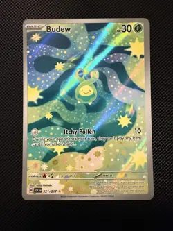 Pokemon Card TCG: Budew 221/217 Me: Ascended Heroes Holo Illustration Rare NM - Image 1