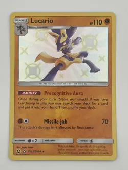 Lucario SV22/SV94 Hidden Fates Rare Shiny Holo Pokemon Card NM - Image 1