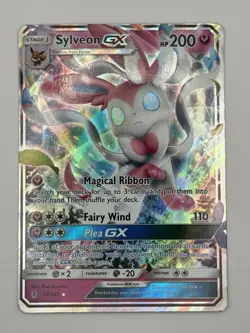 Sylveon GX 92/145 Guardians Rising Rare Holo GX Full Art Pokemon Card NM - Image 1