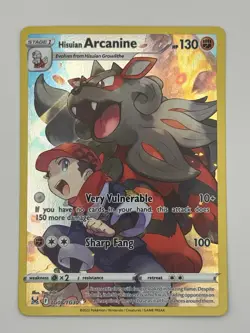 Hisuian Arcanine TG08/TG30 Lost Origin Holo Rare Full Art Pokemon Card NM - Image 1