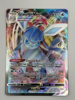 Glaceon VMAX 041/203 Evolving Skies Holo Rare VMAX Full Art Holo Pokemon Card NM - Image 1