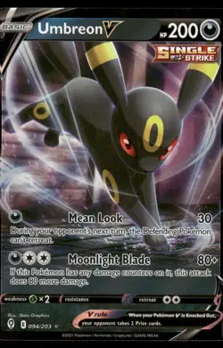Pokemon Cards Umbreon V 094/203 Evolving Skies Holo V Rare NM *1 - Image 1