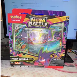 Pokemon Mega Battle Deck Mega Gengar EX Foil Cards 60 Cards Gengar Haunter 2023 - Image 1