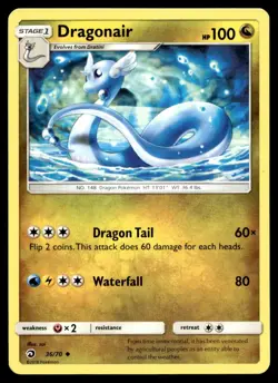 Dragonair 36/70 Pokemon Card Dragon Majesty Uncommon 100 HP Lightly Played PM - Image 1