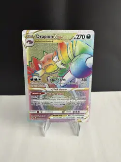 Pokemon TCG Drapion VSTAR Rainbow Holo Card 200/196 Lost Origin Secret Rare NM - Image 1