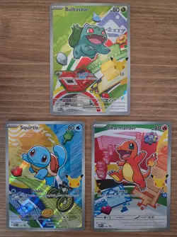 Pokemon First Partner Kanto Starters: Bulbasaur, Charmander, & Squirtle - NM - Image 1