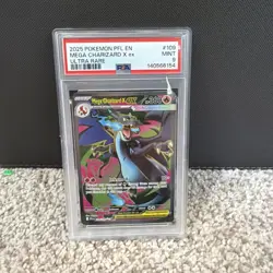 Pokemon TCG Mega Charizard X ex 109/094 Me02: Phantasmal Flames Holo PSA 9 - Image 1