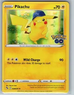 Pikachu (28) Holo Holo Rare Pokemon GO 028/078 NM - Image 1