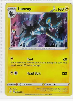 Luxray 062/192 Holo Rare Rebel Clash Pokemon Holo Near Mint - Image 1