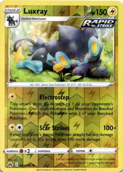 LUXRAY 043/159 R CROWN ZENITH POKEMON REVERSE HOLO MP - Image 1