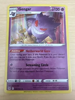 Pokemon Gengar Holo Rare SWSH11: Lost Origin 066/196 NM - Image 1