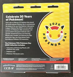Pokemon Day 2026 Collection 30th Anniversary Special Pikachu Promo SEALED - Image 2