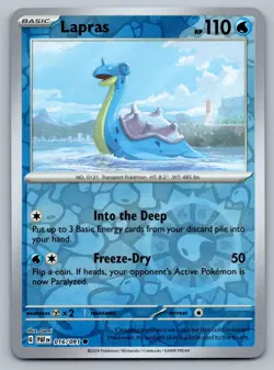 Pokemon TCG SV: Paldean Fates Lapras 016/091 Reverse Holo - Image 1
