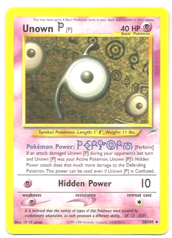 Pokemon Unown 58/105 Neo Destiny Uncommon © 1995-2000 Nintendo Creatures GAMEFRE - Image 1