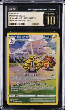 2023 POKEMON CROWN ZENITH, GALARIAN GALLERY - HOLO ELECTIVIRE CGC 10 PERFECT - Image 1